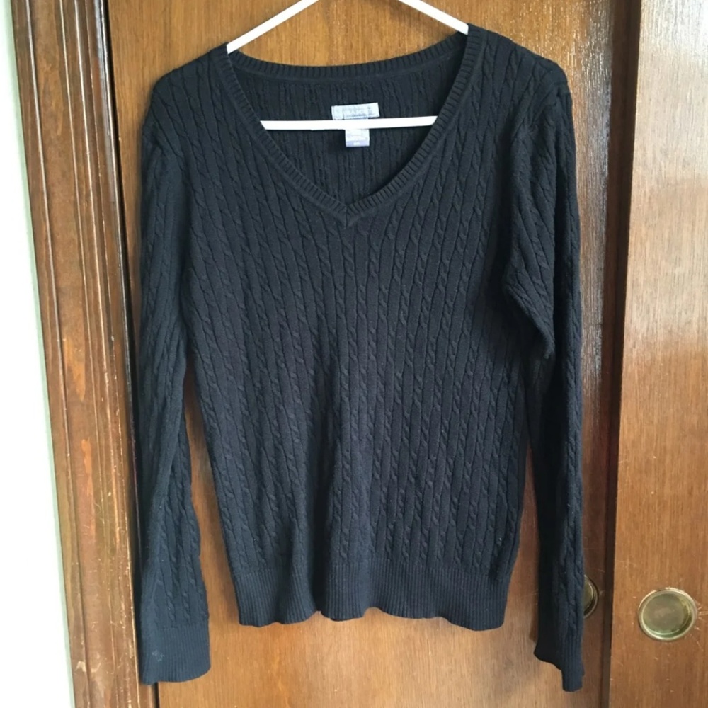 laura scott black sweater ☆ sz m